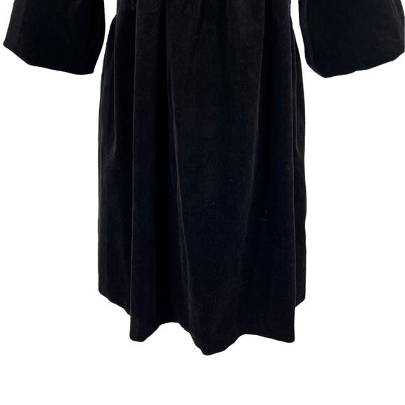 Everlane The Corduroy Mini Dress in Black Puff Sleeve Oversized Babydoll Size M - Picture 6 of 14